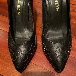 "Marilyn" Black Embellished Shoes